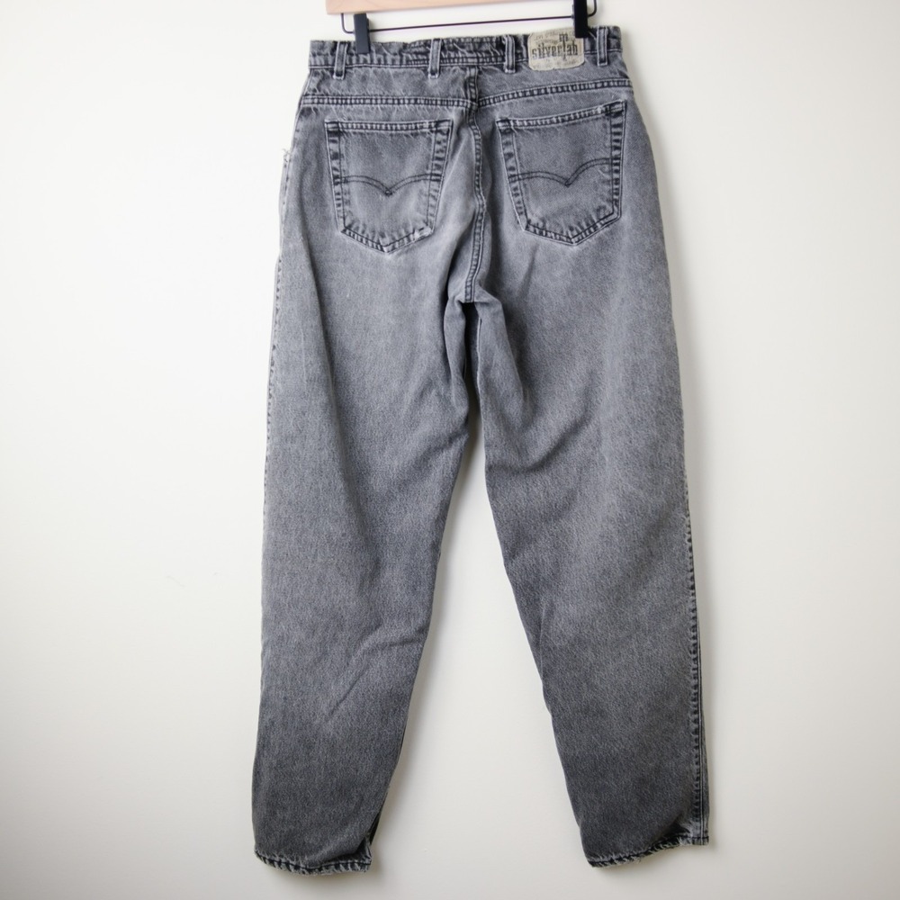 Vintage Levi's SilverTab Loose‎ Jeans 34x34 (31x32) Black Gray Y2K Baggy Skater - Picture 10 of 16